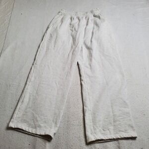 Hours Women's Sweatpants Oatmeal Heather Wide Leg Cotton Size Medium